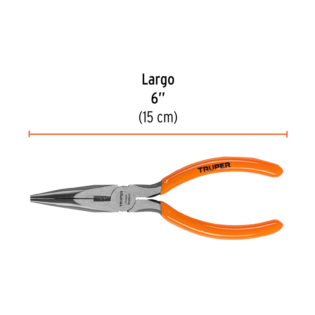 Pinza de punta y corte 6" mango de PVC