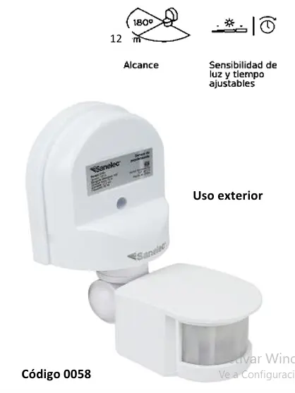 Lampara sensor de movimiento pared