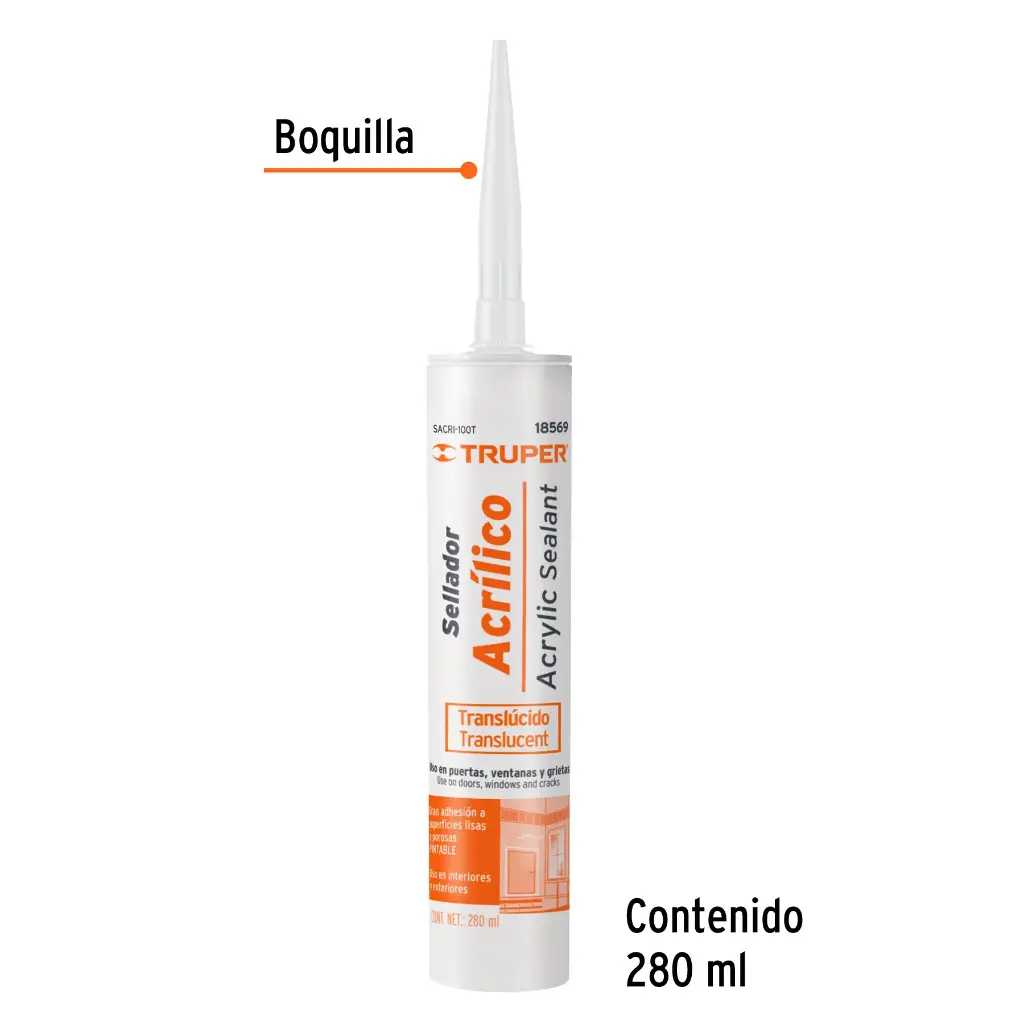 SIL-100BCT Sellador de silicon transpare