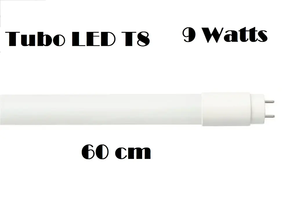 Tubo T8 LED 9 watts difusor 60 cm