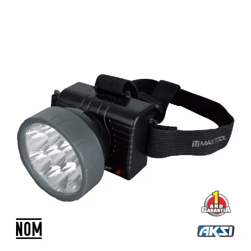 Linterna recargable tipo minero 7 LEDs