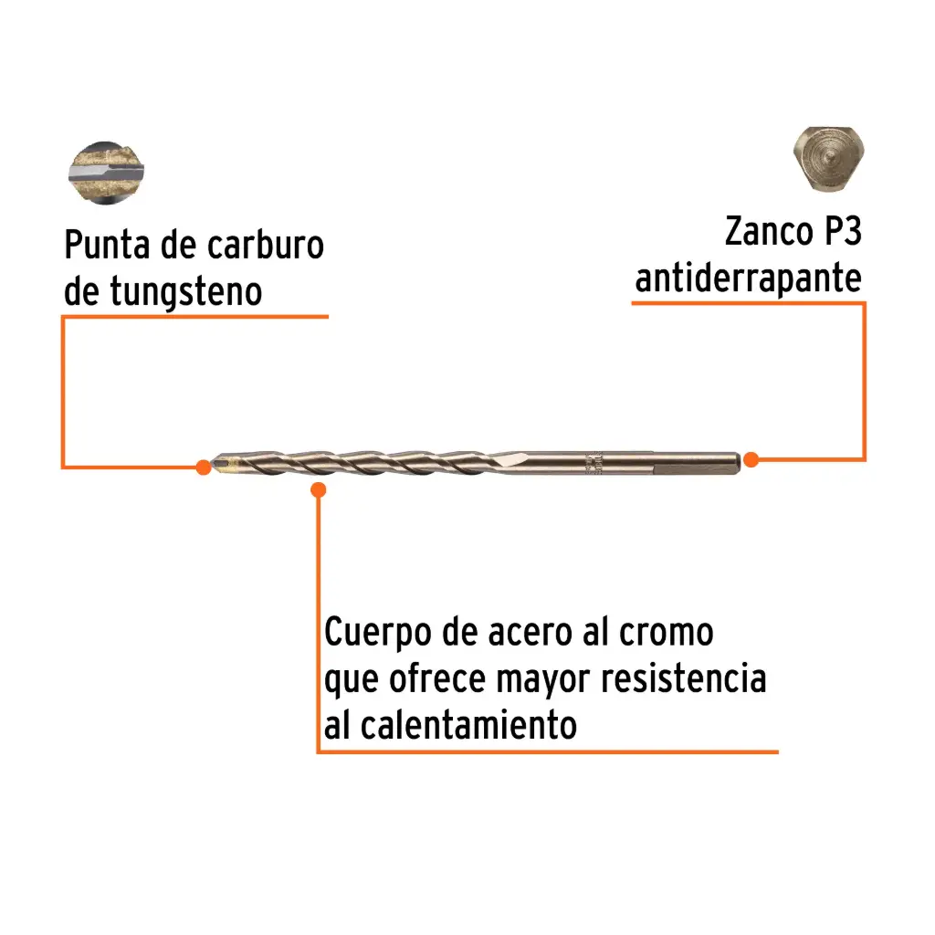 Broca para concreto de 6" en blíster, TRUPER