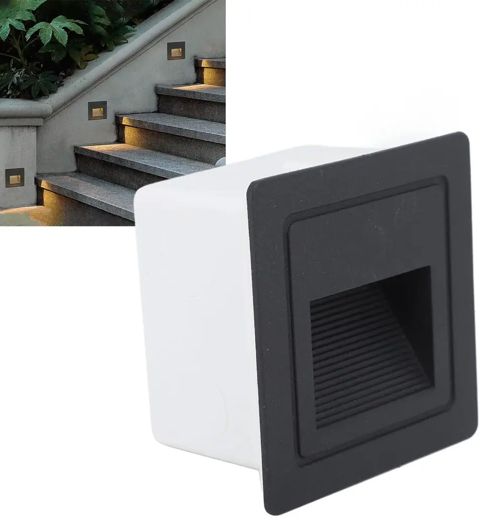 Lámpara empotrable para pared LED escaleras, exterior 