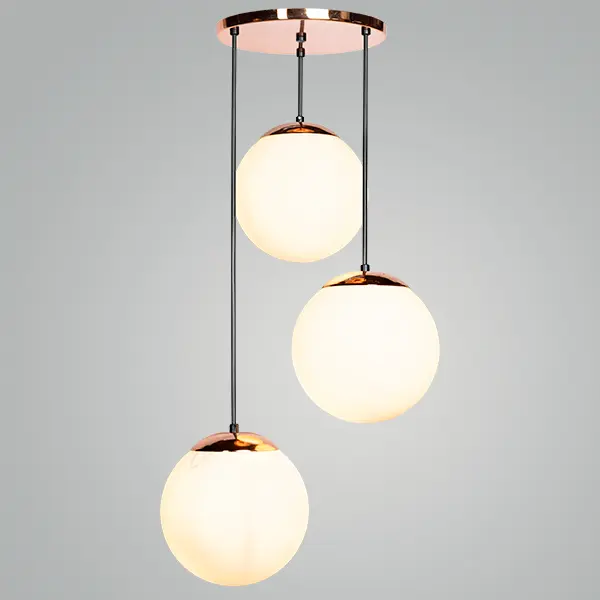 Lámpara colgante esfera de Vidrio cobre 3 focos / 1 foco