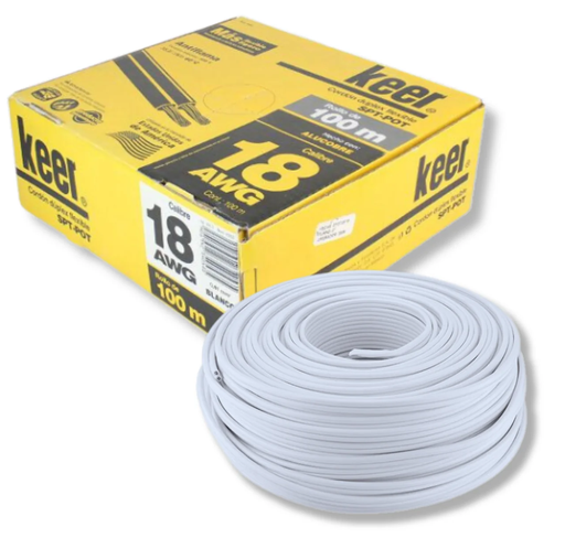 Cable POT cal 18 color blanco