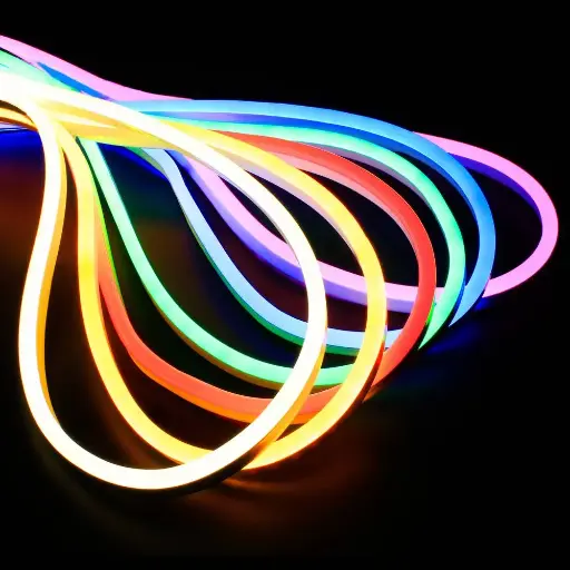 Tira led neón flex 5 mts. con eliminador