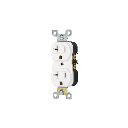 Contacto dúplex, 2 polos 3 hilos, 20 A, Standard, blanco