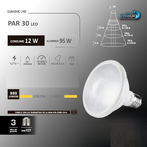 Foco PAR 30 Calida Exterior IP65