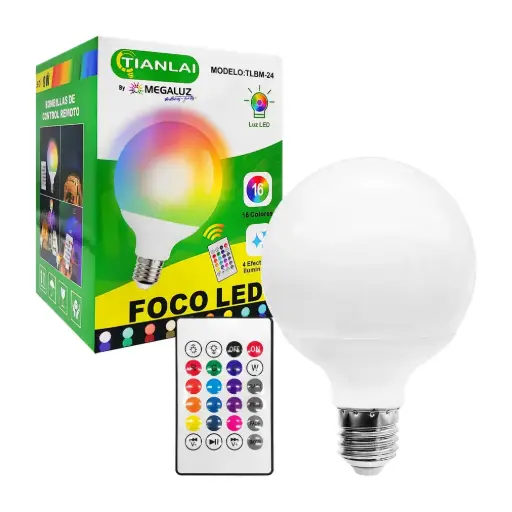 [all] Foco LED colores con control 9 watts