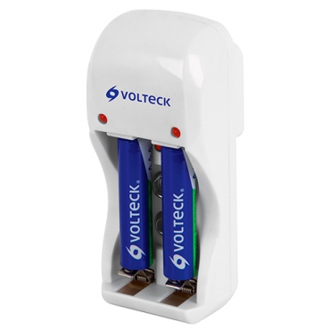 Cargador de pilas, AA, AAA y 9V incluye 2 pilas AAA, Volteck