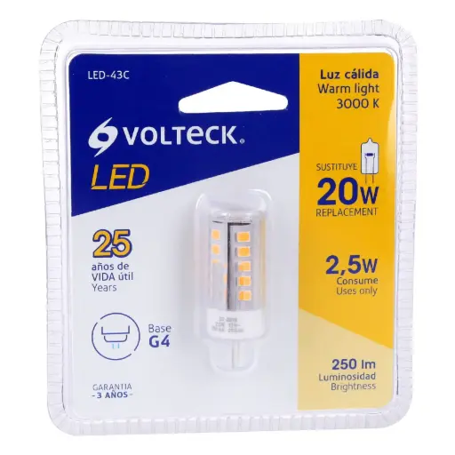 Foco cacahuate LED 20 watts 12 volts G4