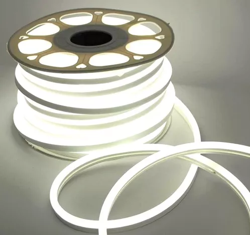 Tira led neón flex blanca manguera 25 mts.