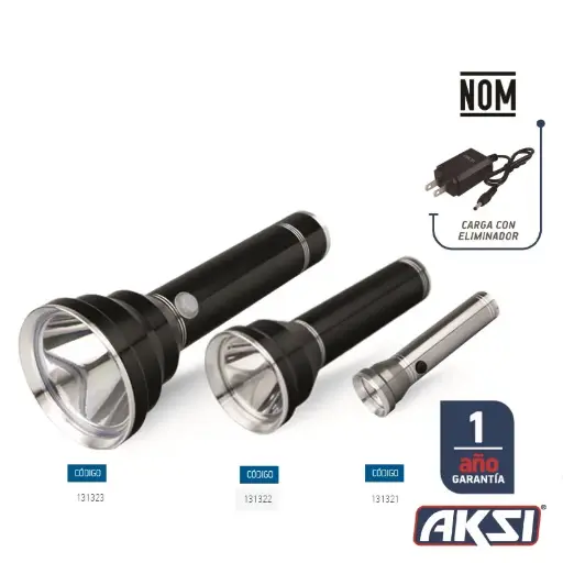 Linterna de aluminio recargable, alta potencia