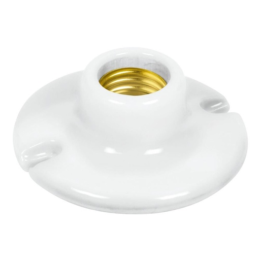 Portalámpara de porcelana, 3-1/2", redonda, Volteck