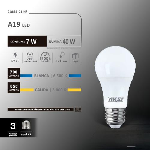 Foco Led A19 7W