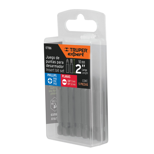 Juego de 7 puntas torx combinadas largo 1", Truper Expert